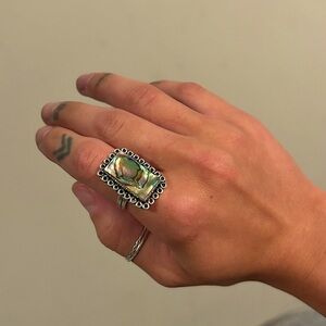abalone sterling silver ring